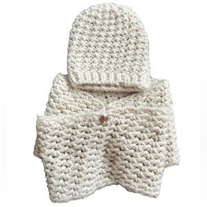 Blue Dog Open Knit Crochet Matching Scarf and Hat Set